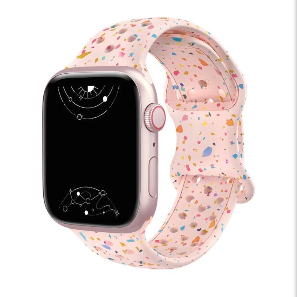 Obruo Printed Sports Silicon Pink Speckled Smartwatch Band Brand New!